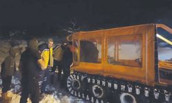 Hastalanan kadın karda mahsur kalınca ilk müdahale olay yerinde gerçekleştirildi