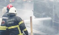 Tarım işçilerini taşıyan minibüs alev aldı!