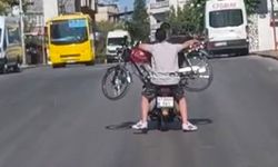 Motosiklet üzerinde motosiklet taşıdılar!