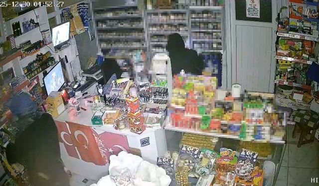 Çalıntı araçla geldiler, marketi soydular!