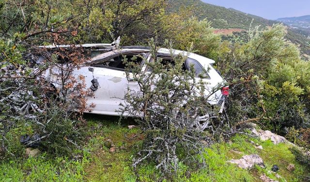 Kontrolden çıkan otomobil uçuruma yuvarlandı