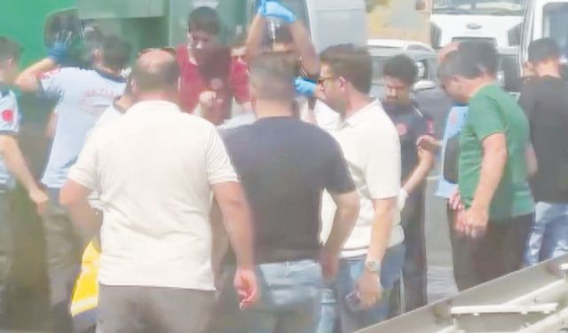 Araç sıkışan sürücü tedavi altında!