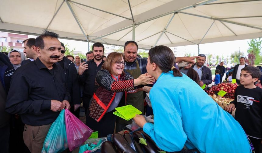 BAŞKAN ŞAHİN, ‘HAYDİ TARLADAN SOFRAYA’ PAZAR YERİNİ ZİYARET ETTİ